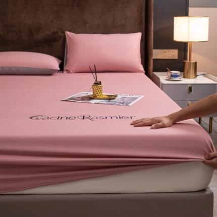 91家纺网 家纺一手货源 找家纺 火麒麟家纺 2023新款轻奢单床笠可配枕套 浅豆沙