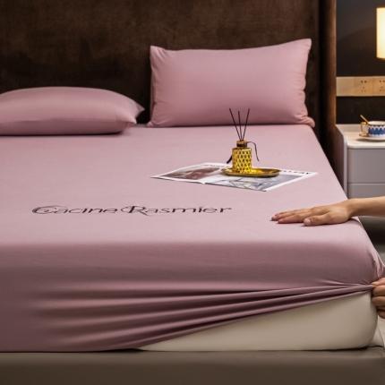 91家纺网 家纺一手货源 找家纺 火麒麟家纺 2023新款轻奢单床笠可配枕套 紫豆沙