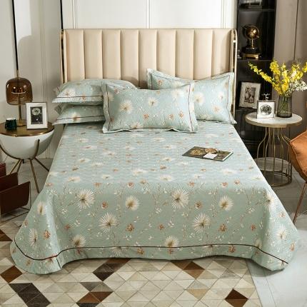 小时代 2022新款全棉印花床盖 盛夏舞曲绿