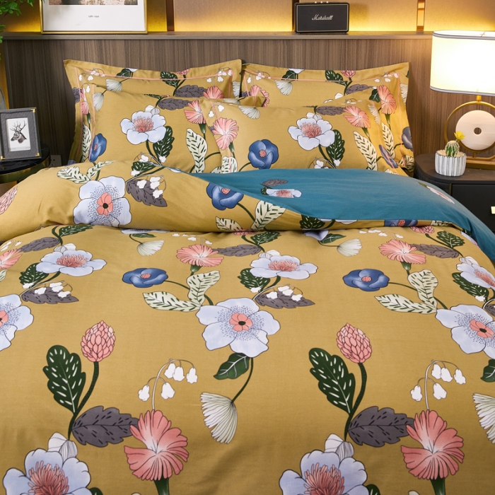 91家纺网 家纺一手货源 找家纺 芊寻家居 2024新款全棉大版磨毛四件套 扶之瑶