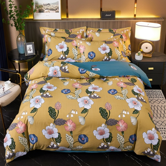 91家纺网 家纺一手货源 找家纺 芊寻家居 2024新款全棉大版磨毛四件套 扶之瑶