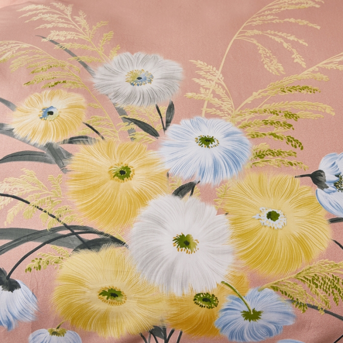 91家纺网 家纺一手货源 找家纺 芊寻家居 2024新款全棉大版磨毛四件套 花涛香海