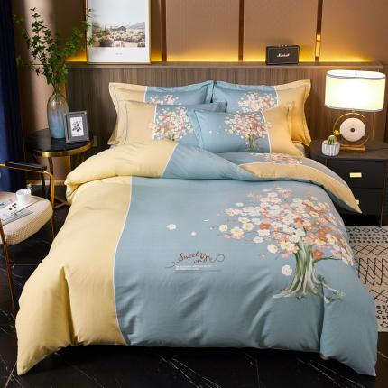 芊寻家居 2024新款全棉大版磨毛四件套 花语妙恋