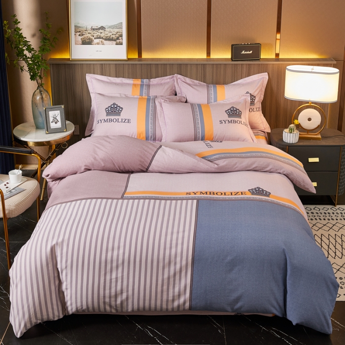 91家纺网 家纺一手货源 找家纺 芊寻家居 2024新款全棉大版磨毛四件套 皇冠