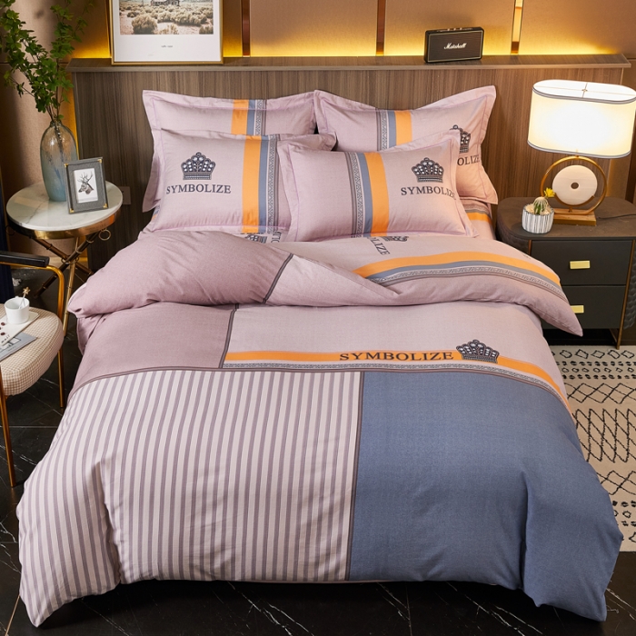 91家纺网 家纺一手货源 找家纺 芊寻家居 2024新款全棉大版磨毛四件套 皇冠