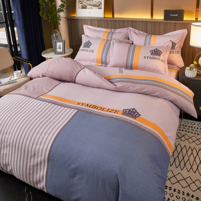 91家纺网 家纺一手货源 找家纺 芊寻家居 2024新款全棉大版磨毛四件套 皇冠