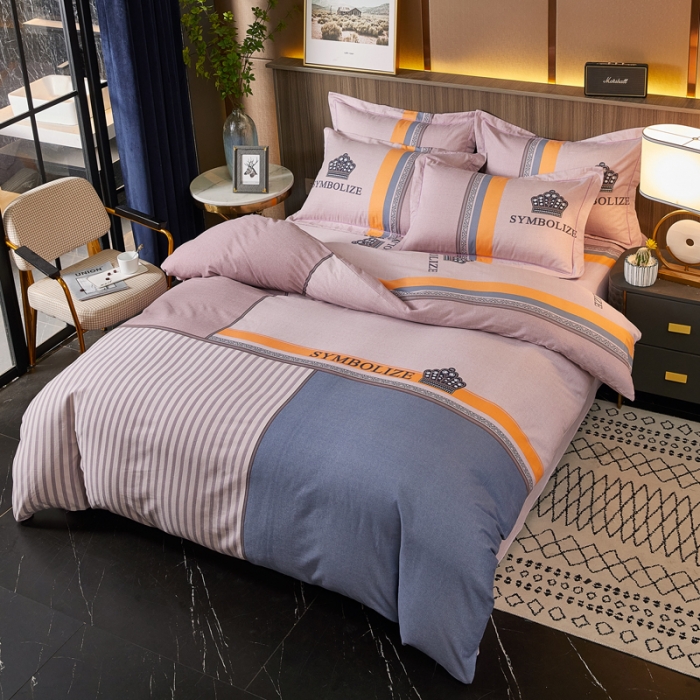 91家纺网 家纺一手货源 找家纺 芊寻家居 2024新款全棉大版磨毛四件套 皇冠