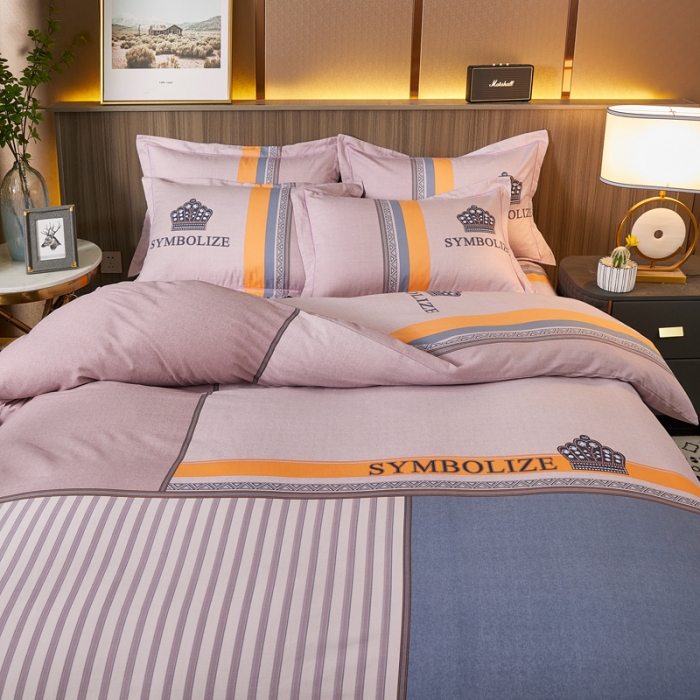 91家纺网 家纺一手货源 找家纺 芊寻家居 2024新款全棉大版磨毛四件套 皇冠