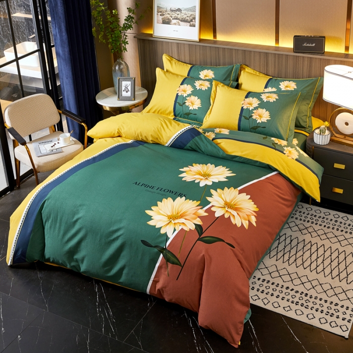 91家纺网 家纺一手货源 找家纺 芊寻家居 2024新款全棉大版磨毛四件套 激情岁月