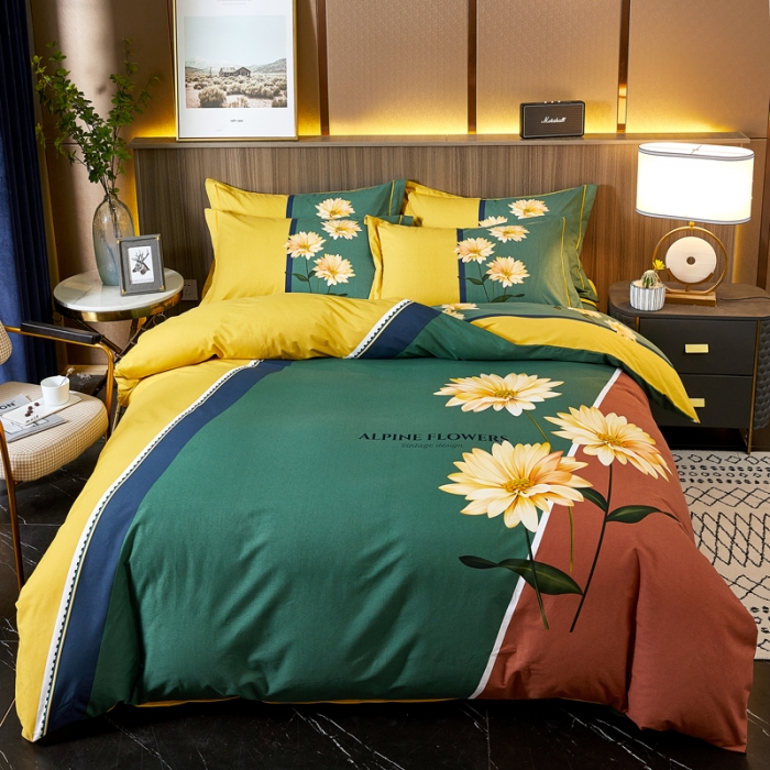 91家纺网 家纺一手货源 找家纺 芊寻家居 2024新款全棉大版磨毛四件套 激情岁月