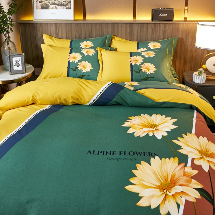 91家纺网 家纺一手货源 找家纺 芊寻家居 2024新款全棉大版磨毛四件套 激情岁月