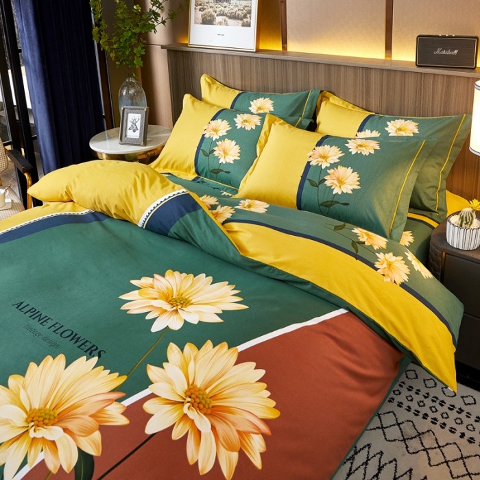 91家纺网 家纺一手货源 找家纺 芊寻家居 2024新款全棉大版磨毛四件套 激情岁月