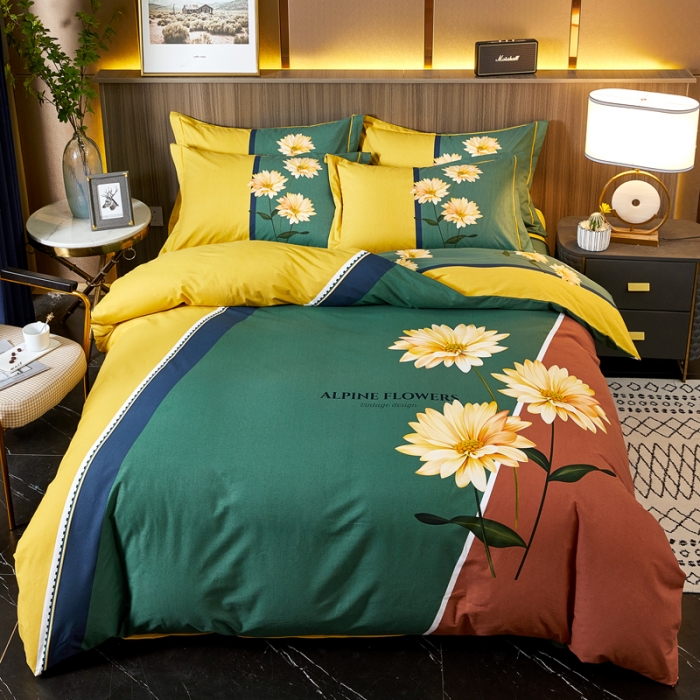 91家纺网 家纺一手货源 找家纺 芊寻家居 2024新款全棉大版磨毛四件套 激情岁月