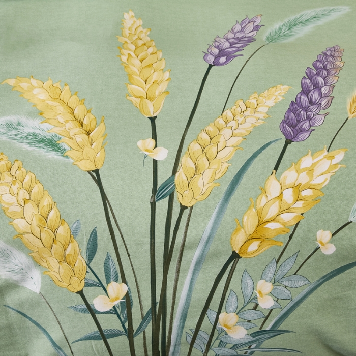 91家纺网 家纺一手货源 找家纺 芊寻家居 2024新款全棉大版磨毛四件套 金色麦浪绿