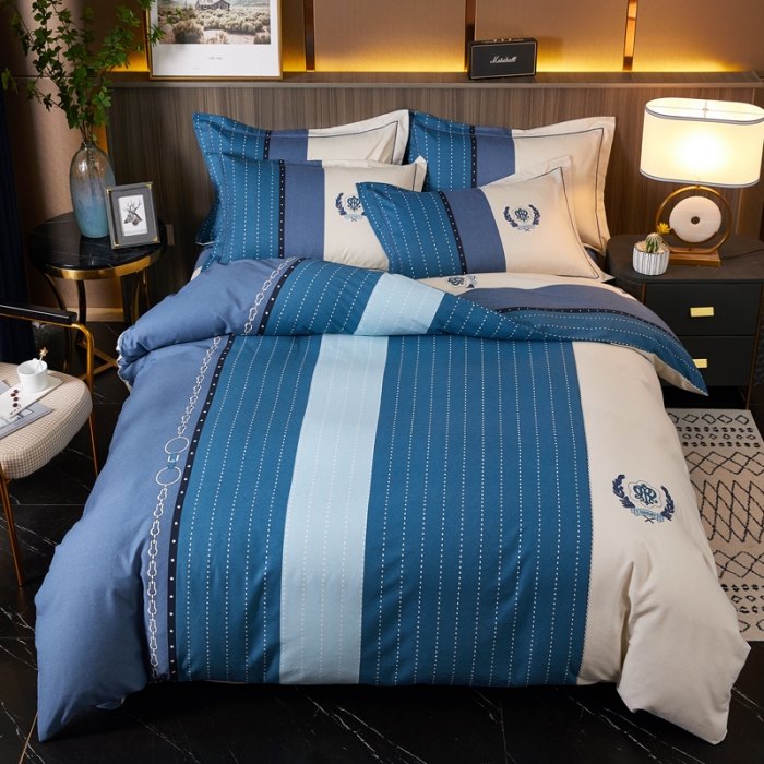 91家纺网 家纺一手货源 找家纺 芊寻家居 2024新款全棉大版磨毛四件套 卡菲尔