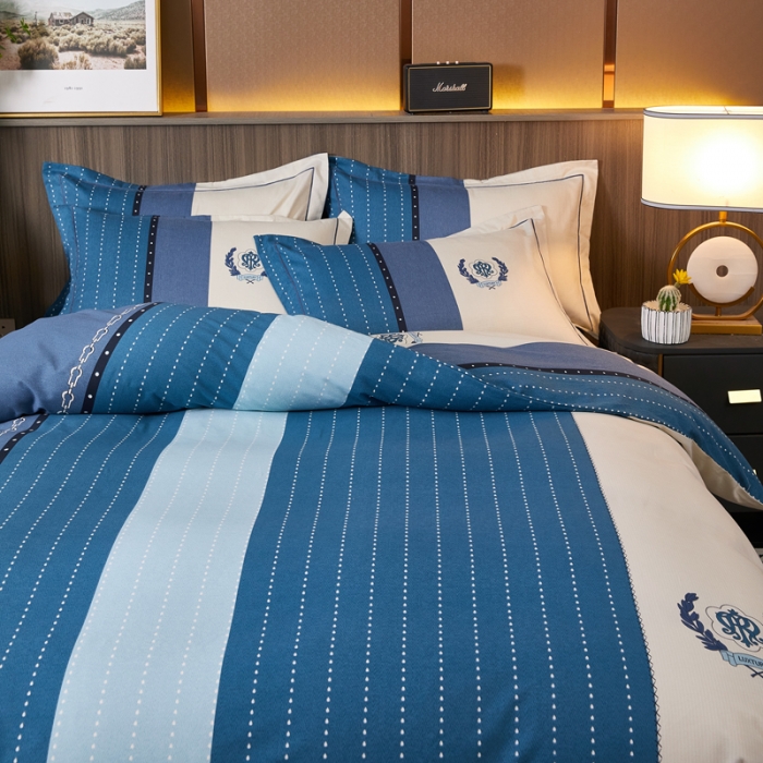 91家纺网 家纺一手货源 找家纺 芊寻家居 2024新款全棉大版磨毛四件套 卡菲尔