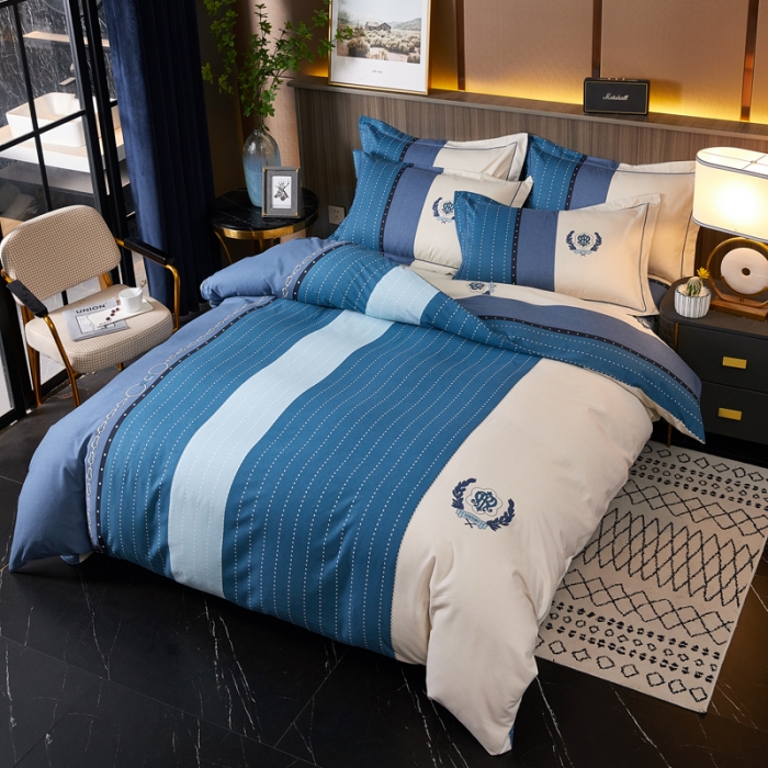 91家纺网 家纺一手货源 找家纺 芊寻家居 2024新款全棉大版磨毛四件套 卡菲尔