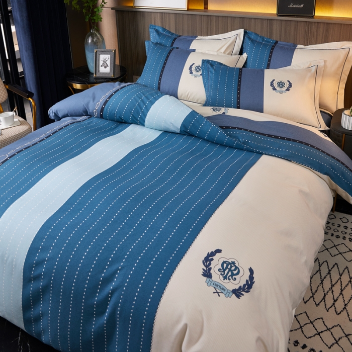 91家纺网 家纺一手货源 找家纺 芊寻家居 2024新款全棉大版磨毛四件套 卡菲尔