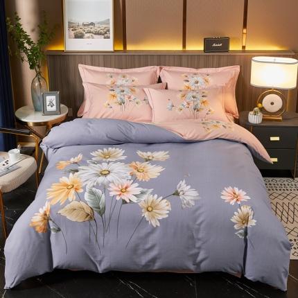 91家纺网 家纺一手货源 找家纺 芊寻家居 2024新款全棉大版磨毛四件套 丽日幽香