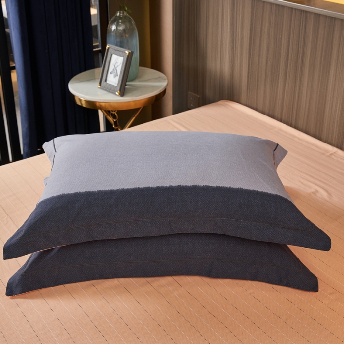 91家纺网 家纺一手货源 找家纺 芊寻家居 2024新款全棉大版磨毛四件套 瑞希蓝