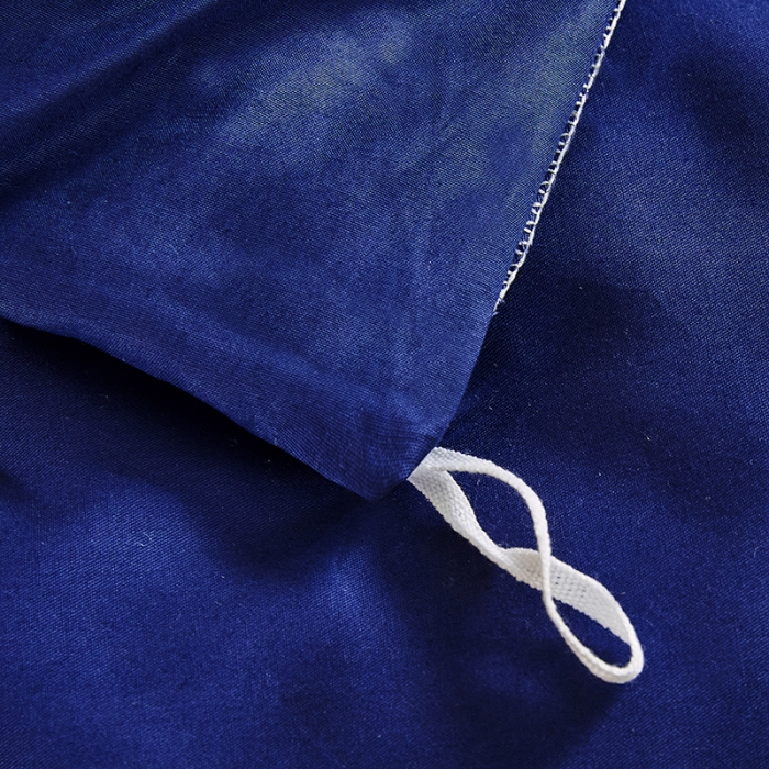 91家纺网 家纺一手货源 找家纺 十个点家纺 2021新款水溶边夹棉单品被套 宝蓝