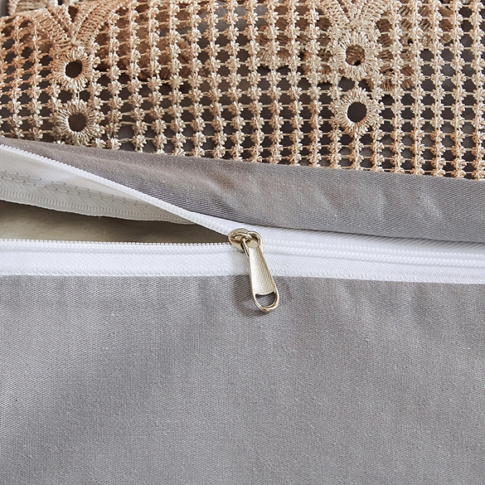 91家纺网 家纺一手货源 找家纺 十个点家纺 2021新款水溶边夹棉单品被套 灰色