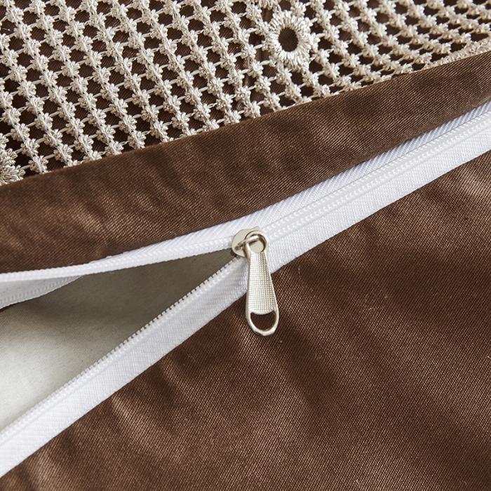 91家纺网 家纺一手货源 找家纺 十个点家纺 2021新款水溶边夹棉单品被套 咖啡