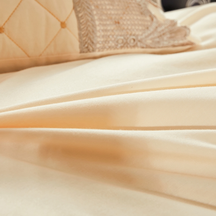 91家纺网 家纺一手货源 找家纺 十个点家纺 2021新款水溶边夹棉单品被套 米黄