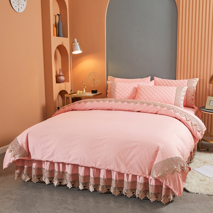 91家纺网 家纺一手货源 找家纺 十个点家纺 2021新款水溶边夹棉单品被套 玉色