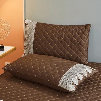 91家纺网 家纺一手货源 找家纺 十个点家纺 2021新款水溶边夹棉单品枕套 咖啡一对