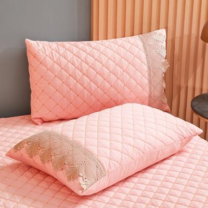 91家纺网 家纺一手货源 找家纺 十个点家纺 2021新款水溶边夹棉单品枕套 玉色一对