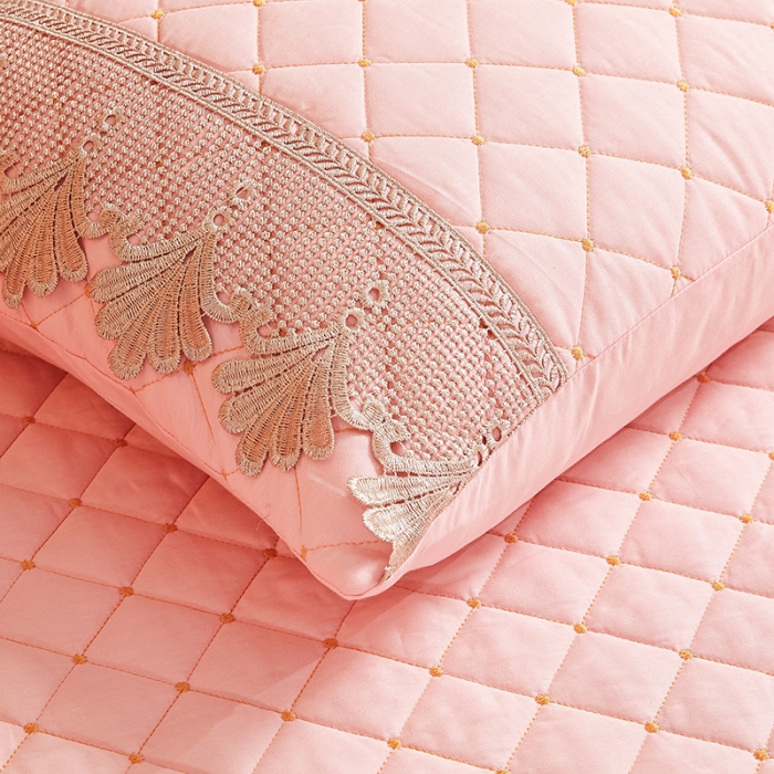 91家纺网 家纺一手货源 找家纺 十个点家纺 2021新款水溶边夹棉单品枕套 玉色一对