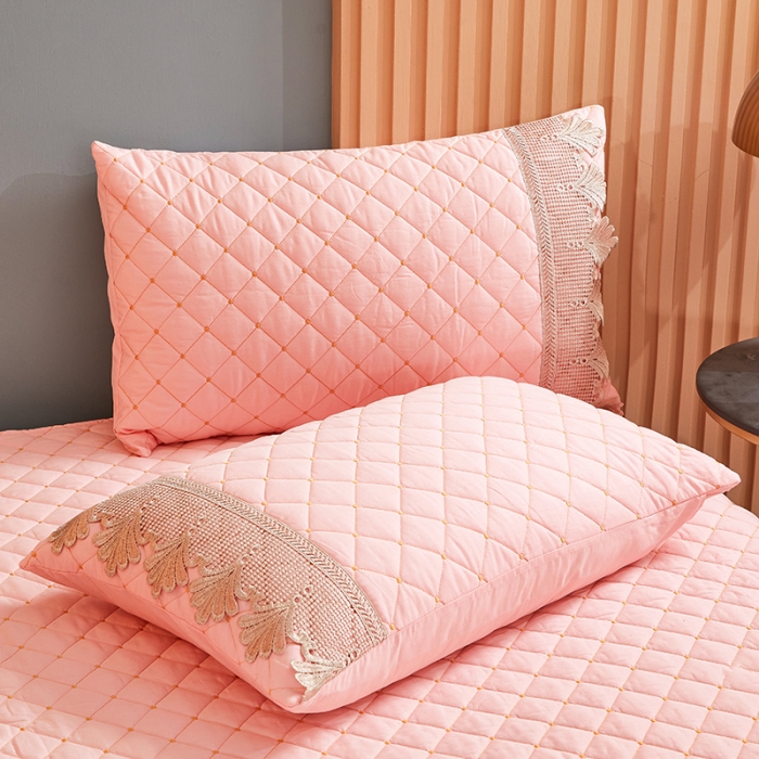 91家纺网 家纺一手货源 找家纺 十个点家纺 2021新款水溶边夹棉单品枕套 玉色一对