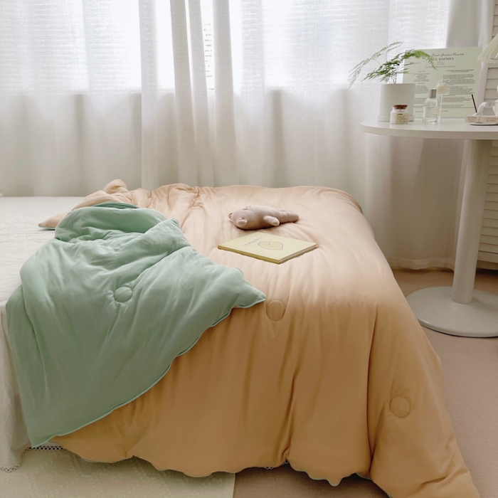 91家纺网 家纺一手货源 找家纺 （总）星期八 2021新款马卡龙大豆针织春秋被冬被