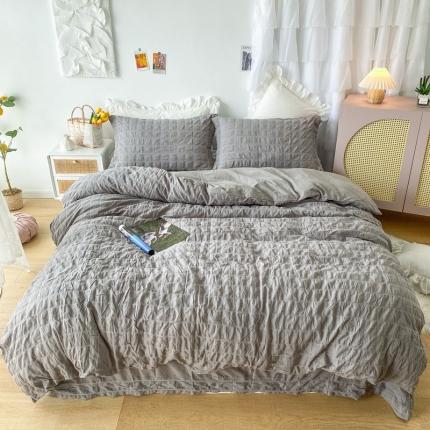 91家纺网 家纺一手货源 找家纺 （总）尚品本色 2022新款60支泡泡纱四件套