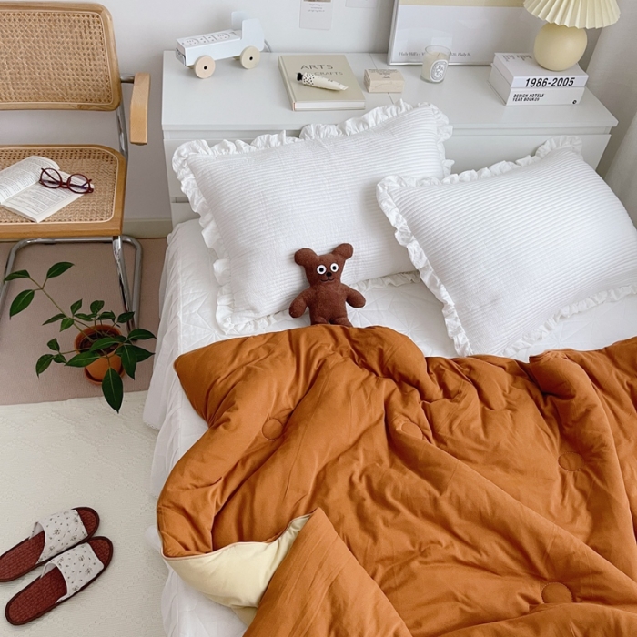 91家纺网 家纺一手货源 找家纺 星期八 2021新款马卡龙大豆针织春秋被冬被 深咖浅咖