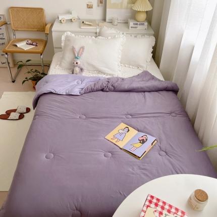 91家纺网 家纺一手货源 找家纺 星期八 2021新款马卡龙大豆针织春秋被冬被 深紫浅紫