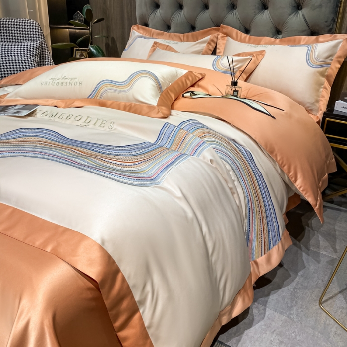 91家纺网 家纺一手货源 找家纺 宅家居 2024新款臻品真丝B版纯棉米莱四件套 米莱-奶油黄