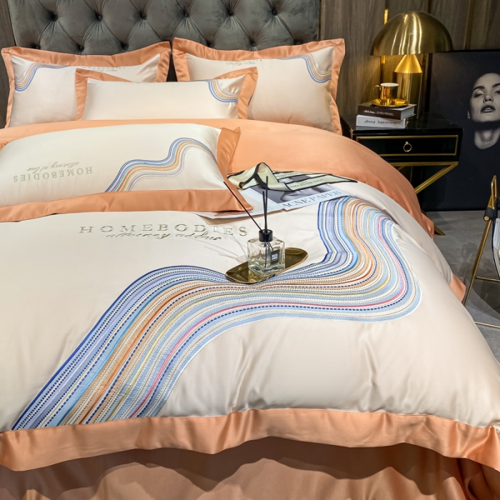 91家纺网 家纺一手货源 找家纺 宅家居 2024新款臻品真丝B版纯棉米莱四件套 米莱-奶油黄