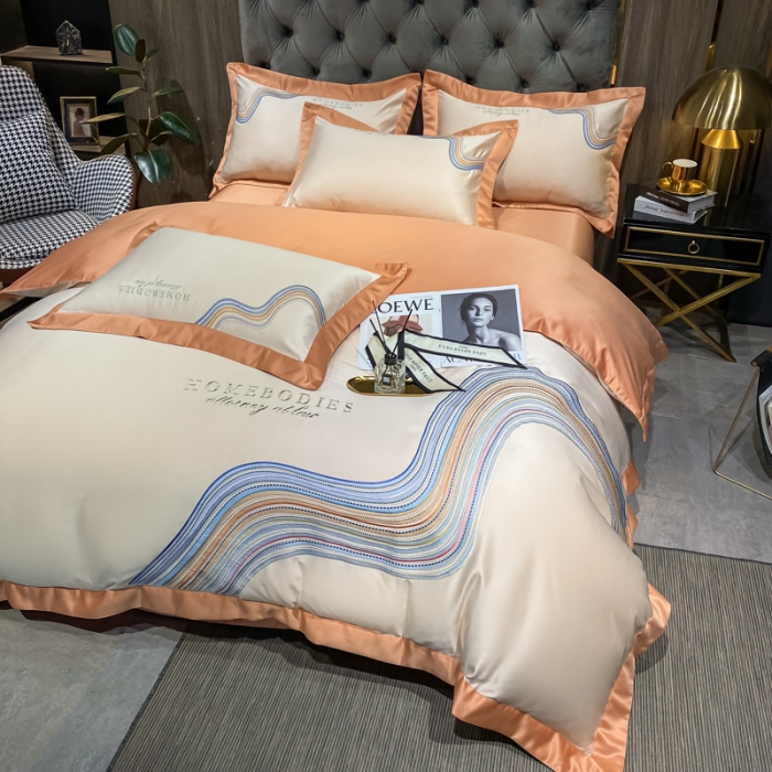 91家纺网 家纺一手货源 找家纺 宅家居 2024新款臻品真丝B版纯棉米莱四件套 米莱-奶油黄