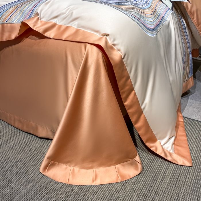 91家纺网 家纺一手货源 找家纺 宅家居 2024新款臻品真丝B版纯棉米莱四件套 米莱-奶油黄