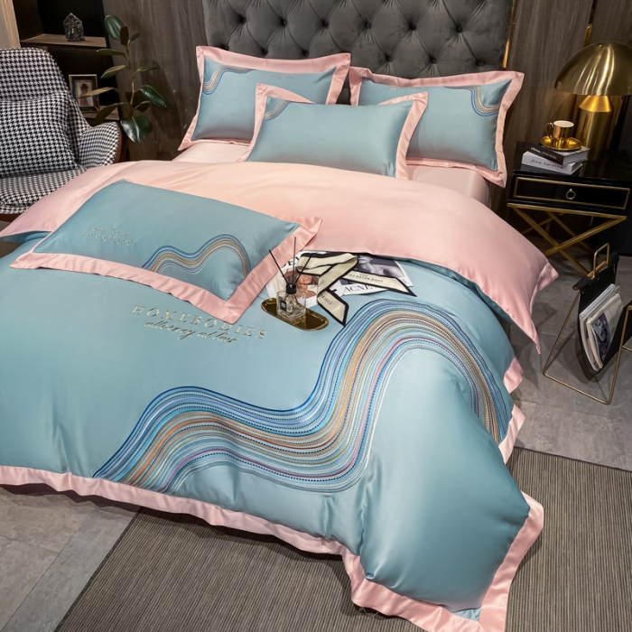 91家纺网 家纺一手货源 找家纺 宅家居 2024新款臻品真丝B版纯棉米莱四件套 米莱-水晶绿