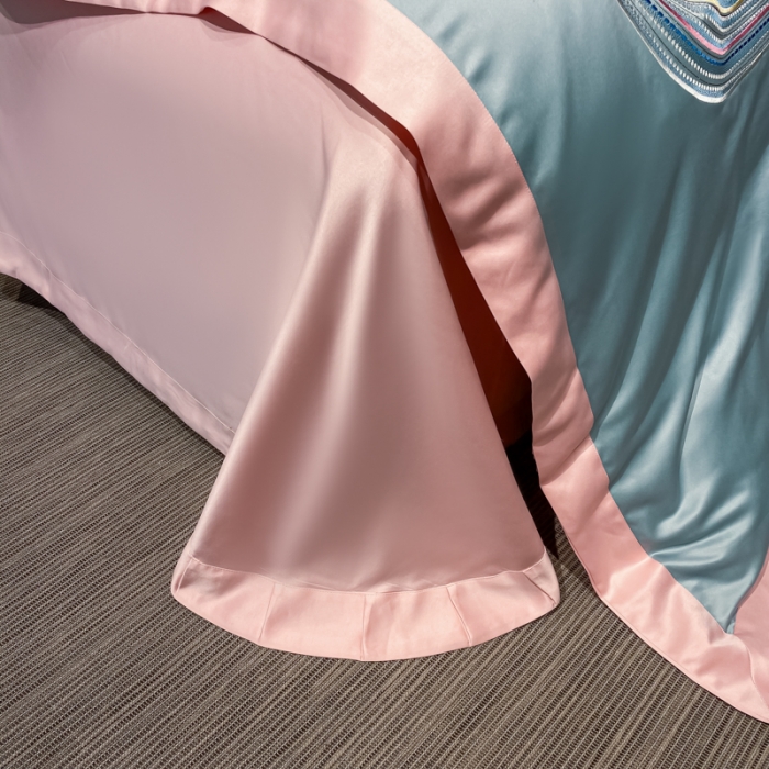 91家纺网 家纺一手货源 找家纺 宅家居 2024新款臻品真丝B版纯棉米莱四件套 米莱-水晶绿