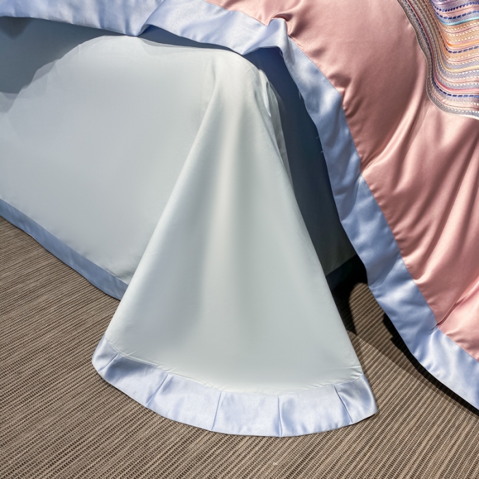 91家纺网 家纺一手货源 找家纺 宅家居 2024新款臻品真丝B版纯棉米莱四件套 米莱-浅豆沙