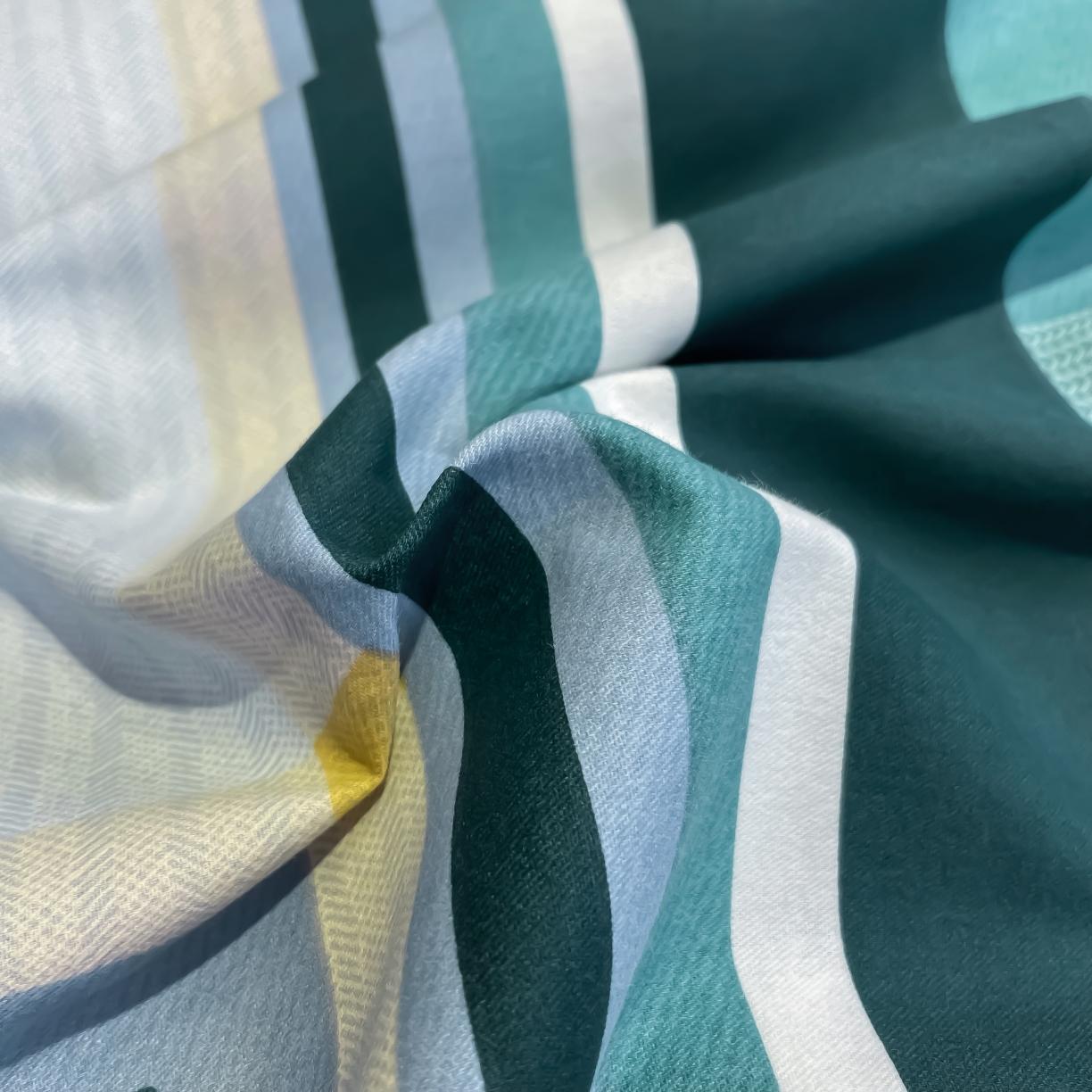 91家纺网 家纺一手货源 找家纺 金爱家 2021新款大版磨毛条格简约四件套 韵律灰