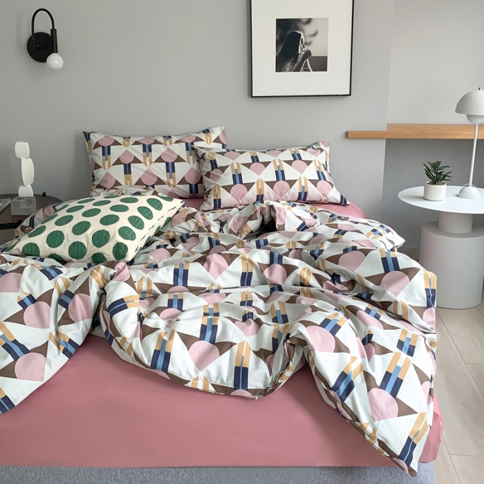 91家纺网 家纺一手货源 找家纺 怡家居 2021新款全棉轻奢四件套 白薇