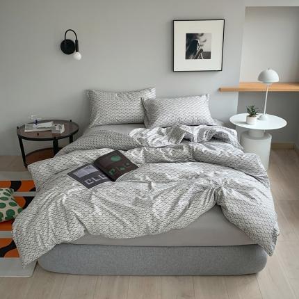 怡家居 2021新款全棉轻奢四件套 淡墨