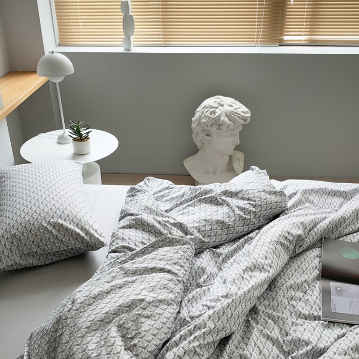 91家纺网 家纺一手货源 找家纺 怡家居 2021新款全棉轻奢四件套 淡墨