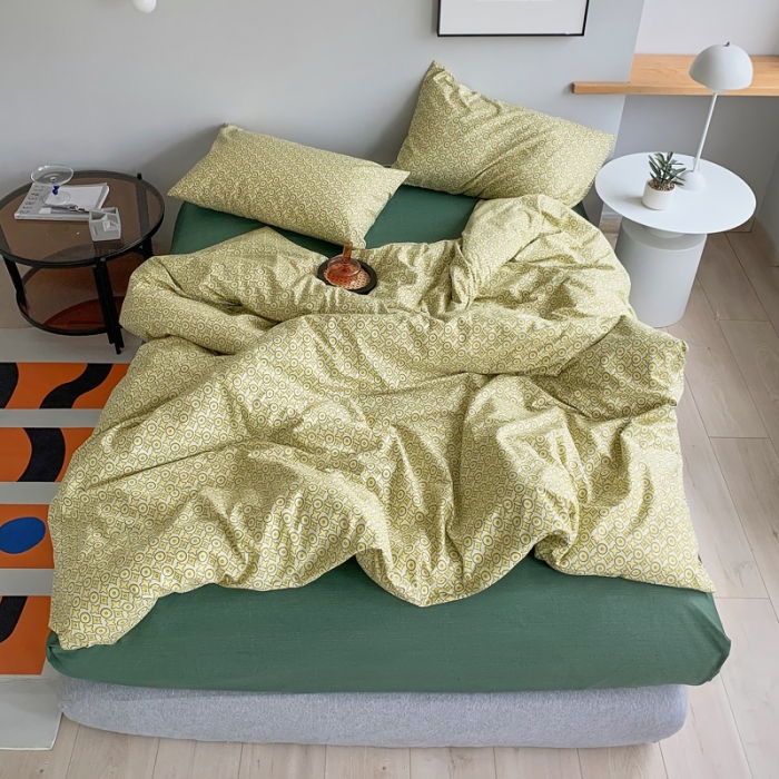 91家纺网 家纺一手货源 找家纺 怡家居 2021新款全棉轻奢四件套 清幽