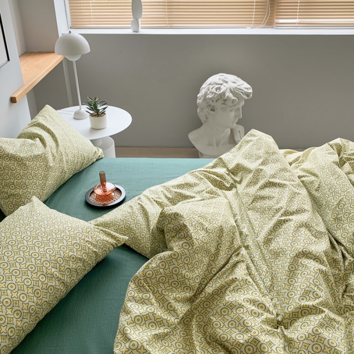 91家纺网 家纺一手货源 找家纺 怡家居 2021新款全棉轻奢四件套 清幽